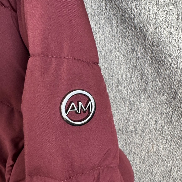 Andrew Marc Stretch  Walker Hooded Puffer Jacket Burgundy Women's Size Small - Picture 9 of 12
